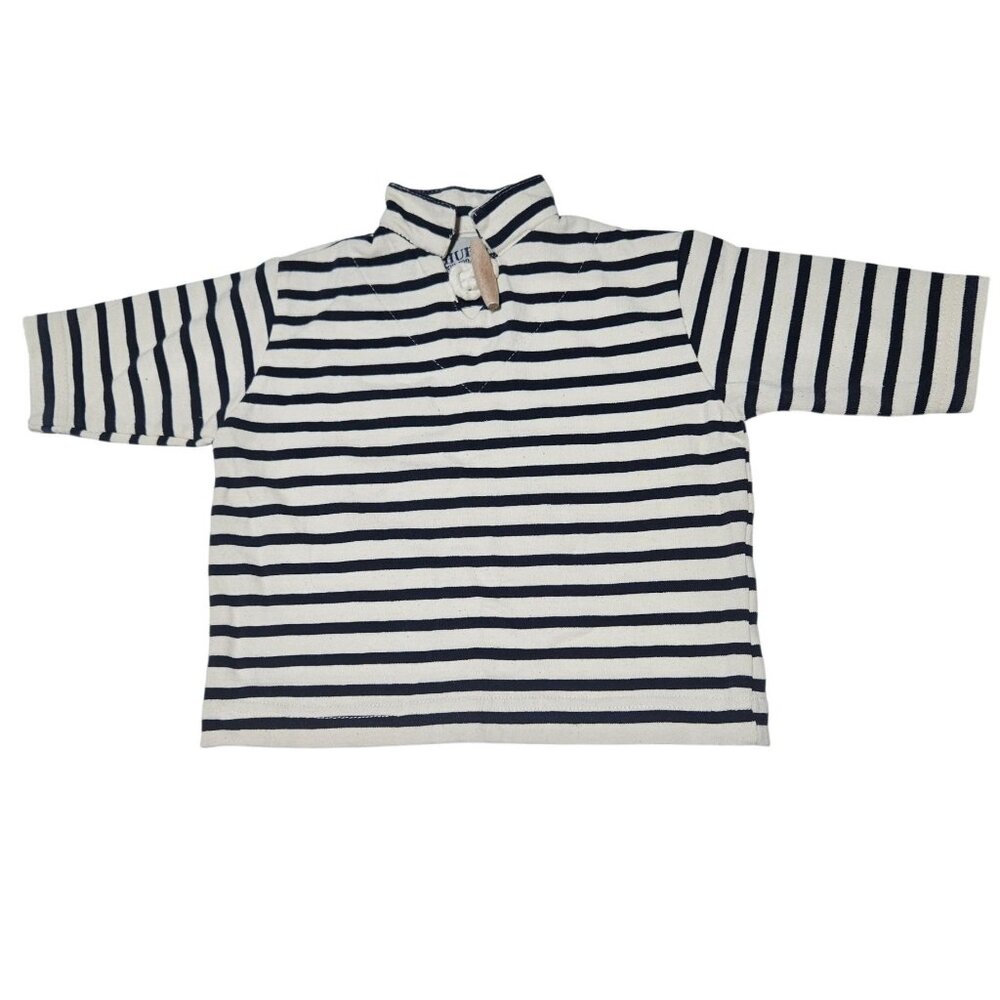 Hublot Striped Nautical Long Sleeve Shirt Infant Size 12 Months White Navy